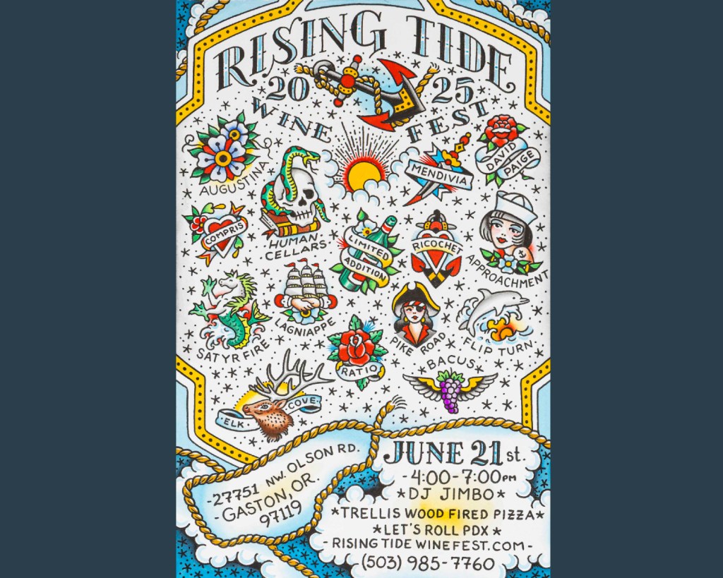 Rising Tide Wine Fest Poster Banner 4x5